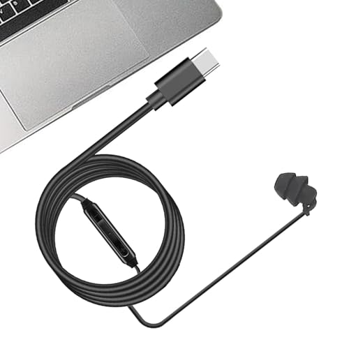 Auriculares con Cable con micrófono | Auriculares Mono de una Cara Izquierda y Derecha | Auriculares con cancelación de Ruido con tapón de Silicona Tipo C o 3.5 mm para desplazarse