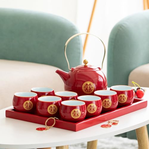 Juego de té para tostadas de compromiso y bodas tradicionales con 8 tazas 3