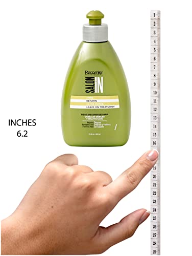 Recamier 30662 Leave In Keratin Treatment Conditioner Detangler Moisturizer Hair Combing Style Cream Lotion | Damaged & Weak | Vitamin B5 | Tratamiento De Keratina Cabello Maltratado Y Débil 10.1 Oz #TOP4