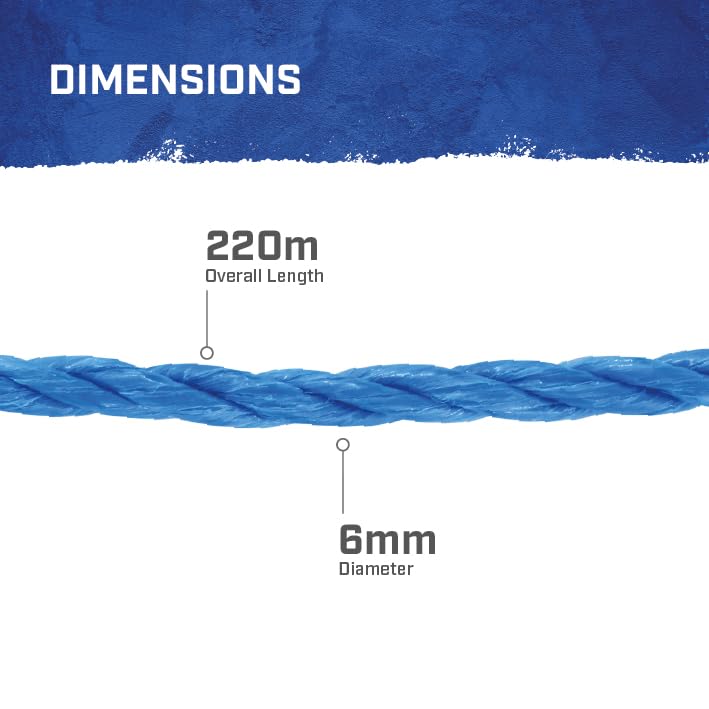 Cuerda de polietileno azul Faithfull Fairb22060 de 6 mm para amarre en exteriores 3
