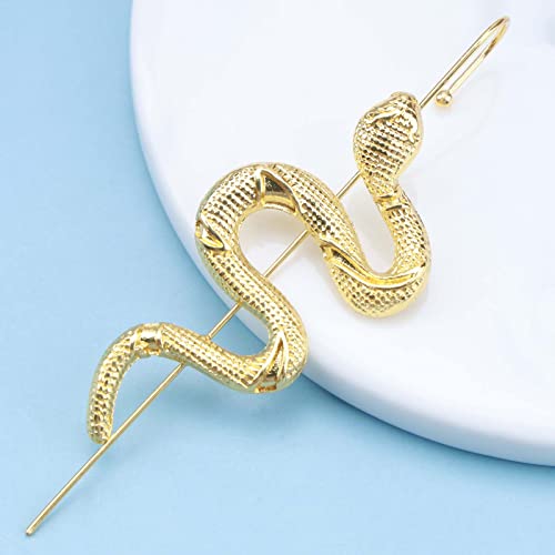 Qisogy Ear Wrap Crawler Hook Earrings Gothic Snake Ear Crawler Earrings Snake Ear Cuff Earrings Gold Snake Ear Climber Earrings Punk Ear Jewelry For Women And Girls(1Pcs) #TOP4
