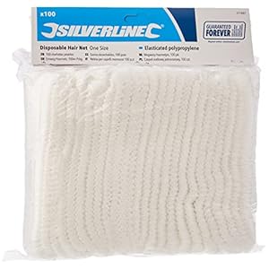Silverline 511087 wegwerp-haarnet, pak van 100 stuks, eenheidsmaat