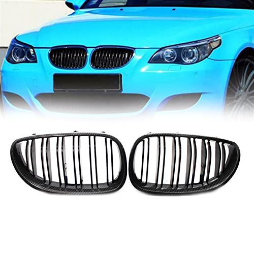 Rejilla de riñón delantera doble listón para coche BMW E60 E61 Serie 5 M5 de 2004 a 2010