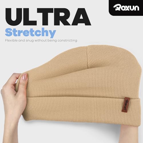 Image of ROXUN Beanie for Men /Women Winter Hat Soft Warm Unisex Skull Stocking Cap | cuffed beanie,stretch-knit fit ,suits daily wear,hiking, skiing cycling
