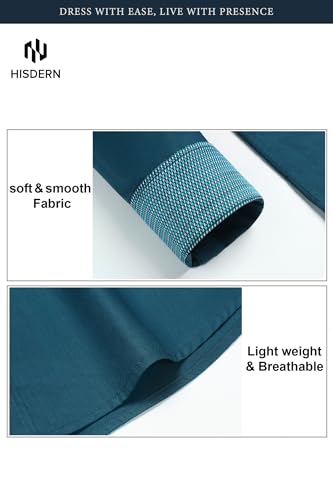 Image of HISDERN Mens Business Dress Shirts Long Sleeve Casual Button Down Shirt Formal Inner Collar Contrast Shirt for Men Wedding