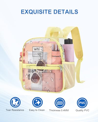 Image of Clear Backpack for Stadium Events, 12x12x6 Small Clear Plastic bag with Reinforced Straps for Game Security Festival Concert