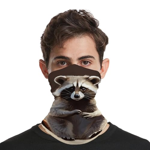 Balaclava Elástica con Estampado de Mapache para Mujer y Hombre, Cubreboca y Cuello Transpirable, Ideal para Ciclismo y Deportes al Aire Libre miniatura 4
