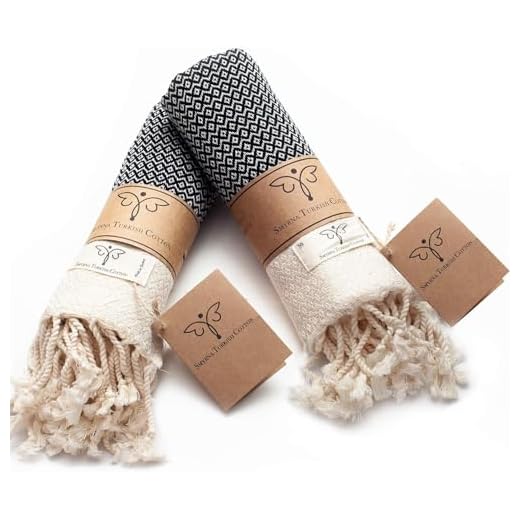 SMYRNA TURKISH COTTON Original Series Hand Towels - Set of 2 |16 x 40 in| 100% Turkish Cotton |Large, Soft Hand and Head Towels for Bathroom, Kitchen|No Shrink| Premium Luxury Set - Black