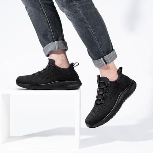 Image of LARNMERN Non Slip Work Shoes for Men Slip On Water Resistant Casual Walking Chef Kitchen Working Footwear Lightweight Breathable Restaurante Trabajo,New Black 7.5