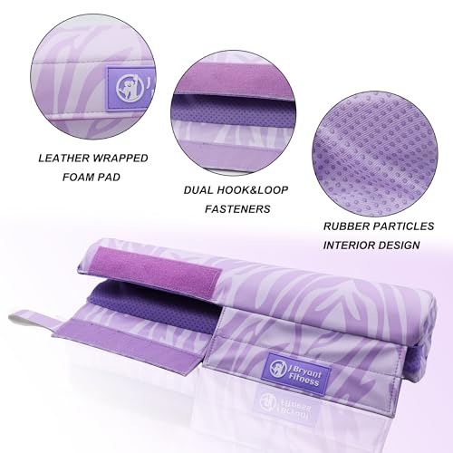 J Bryant Hip Thrust Pad, Non-Slip Barbell Pad with Reinforced PU Leather Cover,Thick Cushion for Comfortable Squats Lunges Glute Bridges, Fit Standard and Olympic Bars (Violets)