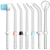 COSLUS Water Dental Flosser Replacement Heads: Only Compatible Water Dental Flosser E1, Oral Irrigator Refill Heads Jet Tips 7 Pieces