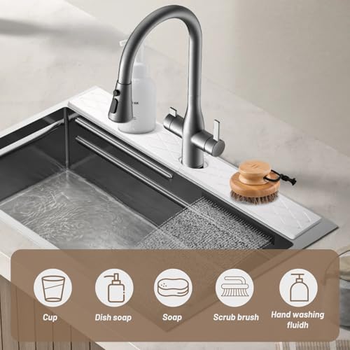Tapis de séchage rapide en pierre pour robinet d'évier de cuisine et salle de bain - 6