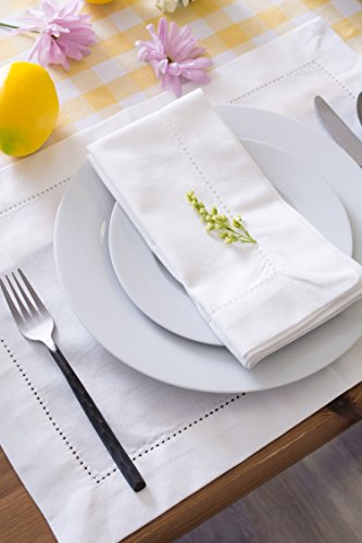 DII Guardanapo de algodão com costura de bainha de 45,7 x 45,7 cm, pacote com 4, Off White – perfeit