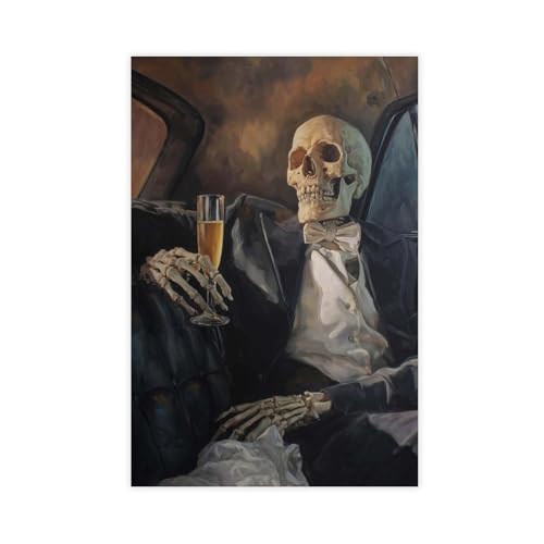 Poster squelette gentleman déco salon moderne chambre