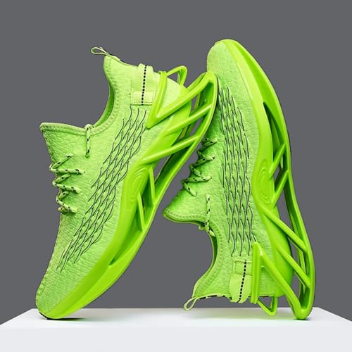 Men's Walking Shoes Blade Non Slip Fashion Sneakers Breathable Mesh Soft Sole Casual Athletic Sport Shoes Suitable for Running, Basketball, and Outdoor Activities (Yellow,10.5)2