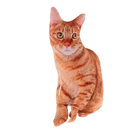 Cojín de peluche con forma de gato amarillo para niños 7