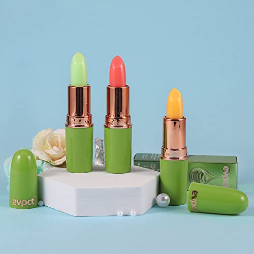 Evpct 3Pcs Aloe Vera Strawberry Carrot Lip Color Changing Lipstick Lip Balm Set thumb #6