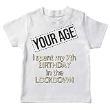 lepni.me T-Shirt pour Enfants Verrouillage Personnalisé 2021 Fête d'anniversaire Célébration Distance Sociale (1-2 Ans Blanc Multicolore)