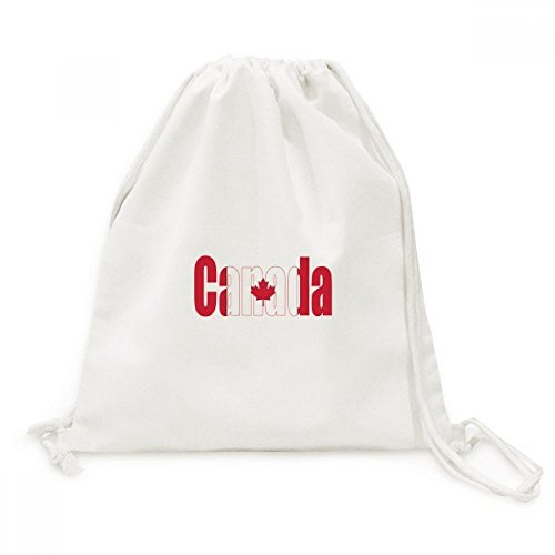 Toile Drawstring Backpack Canada Drapeau pour voyage et loisirs