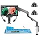 TOMLOV TM3K-3D Max 10,1 IPS Digitales Mikroskop mit Magnetische Doppelobjektive, 3D-Lötmikroskop für Erwachsene, 3K UHD HDMI/USB Münz- & PCB-Lupe mit LED-Beleuchtung, Reparaturmatte, Flex Arm, 64GB