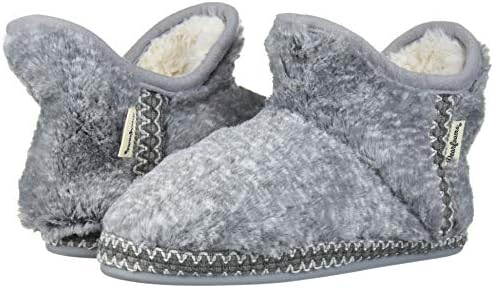 Dearfoams unisex child Charlotte Furry Bootie Slipper, Grey Frost, 7-8 Toddler US | Image 6