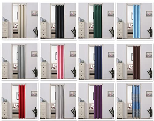 Wpkira Grommet Top Blackout Black Solid Doorway, Room Darkening Thermal Insulated Curtain Drape For Doors Windows 1 Panel W39 X L78 Inch #TOP4