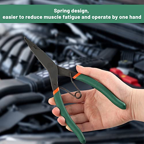 Leoontool Angle Tip Lock Ring Pliers Spring Loaded 9-Inch Special Circlip Pliers Retaining Ring Pliers For Retaining Rings On Shafts, Snap Ring Pliers For Removing Installing Gearshift Locking Rings #TOP4