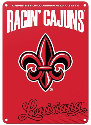 Louisiana at Lafayette Ragin' Cajuns 7"x10" College Wall Decor Metal Sign – Officially Licensed Product