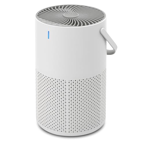 Purificador de Aire con Filtro HEPA H13 para Alergias, Air Purifier con Aromaterapia, Elimina Eficazmente moho, polen, humo y partículas de menos de 0,3 µm, con Luz Nocturna, Temporizador, 5W