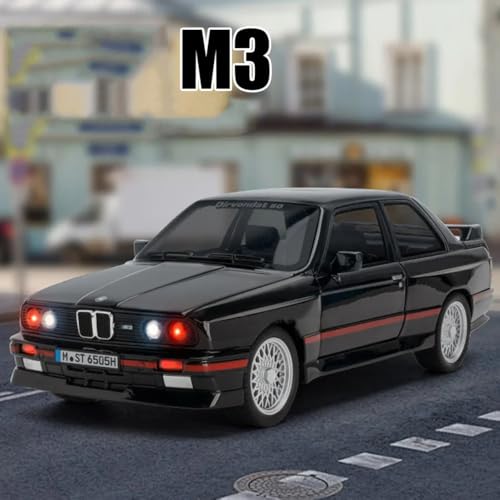 Image of DUWOL 1:24 B-M-W M3 Model Car Die Cast Metal M3 Toy Cars with Light Sound Pullback Openable Door Cars Toy, Black