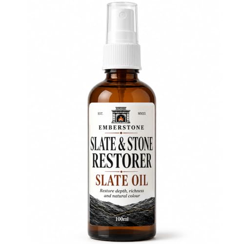 Emberstone Slate Oil Restorer 100ml – Stone Cleaner, Polish & Enhancer for Hearths, Tiles & Outdoor Slate