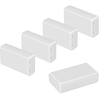 LeMotech Project Enclosure 5pcs ABS Electrical Junction Box Small Size Electronics Craft Box White External Dimensions 70x42x18mm