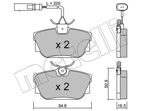 Plaquettes de frein Metelligroup 22-0346-2 composant de freinage