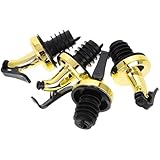 UPKOCH 4pcs Gold Oil Bottle Pourer Spout Set for Olive Oil Vinegar Dispenser, Leakproof Liquid Pouring