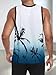 Bupekbee Mens Graphic Tank Tops Sleeveless Workout Gym Shirts Beach Hawaiian Coconut Tree Patriotic Style T-Shirt