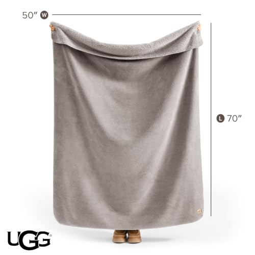 UGG Whitecap Manta de Lana Suave, 50" x 70", Gris Sello miniatura 3
