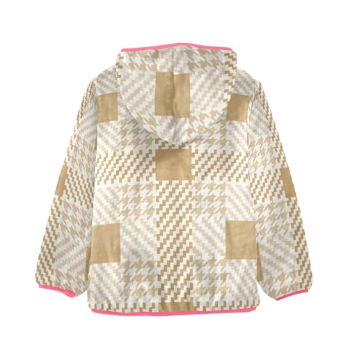 GuoChe Plaid Yellow Fashion Beige Kids Sherpa Jacket2