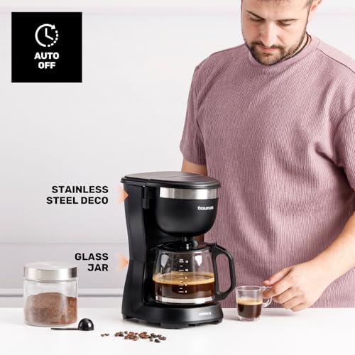Miniatura 10 de Taurus Cafetera De Goteo Verona 12, 680w, Coffee, Capacidad 1,25l, 12 Tazas, Cafetera Con Filtro Permanente Lavable, Boquilla Antigoteo, Sin Bpa, Autoapagado, Compacto, Negro