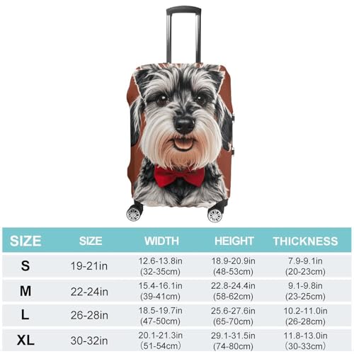 Travel Luggage Cover Elastic Suitcase Protector Anti-Scratch Washable Oil Cute Schnauzer Dogs Luggage Sleeve Tsa Approved Carry on Covers Baggage Cover Fits 18-32 Inch Luggages2