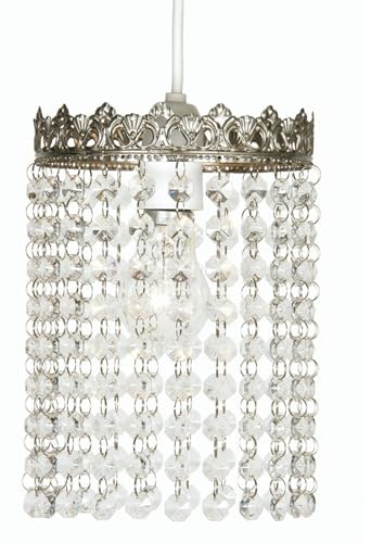 Suspension Oaks Lighting Ekon nickel satiné et verre de 15 cm pour intérieur