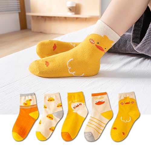 BILIKEYU Boys Girls Socks 5 Pairs Cute Cartoon Kids Comfort Casual Socks Ankle Socks Gift for4