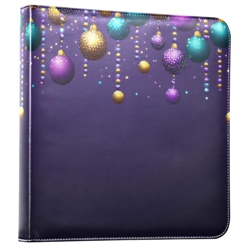 Álbum de fotos autoadhesivo DIY Scrapbook Mardi Gras con bolas de carnaval, anillos de 3 argollas, 40 páginas, 8x10 para recuerdos miniatura 1