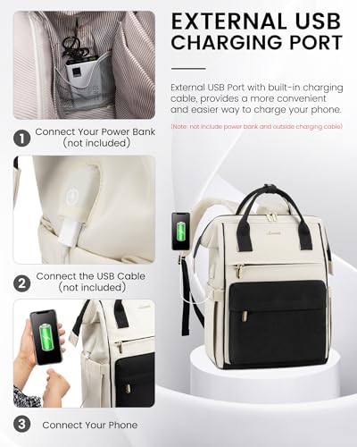 Image of LOVEVOOK Laptop Backpack for Women, 17 Inch Work Teacher Nurse Bag