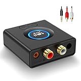 1Mii ML200 Recepteur Audio Bluetooth 5.1, Adaptateur Bluetooth pour Système Stéréo Domestique avec RCA 3,5 mm Jack AUX, SBC AAC sans Fil Hi FI Récepteur pour Smartphone, Tablette, 12hrs Playtime