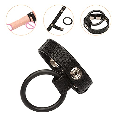 EXCEART Pu Lederen Cock Ring Ring Vertraging Genoegen Erectie Enhancing Seksspeeltje Voor Man Of Koppels Spelen Zwart - Image 7