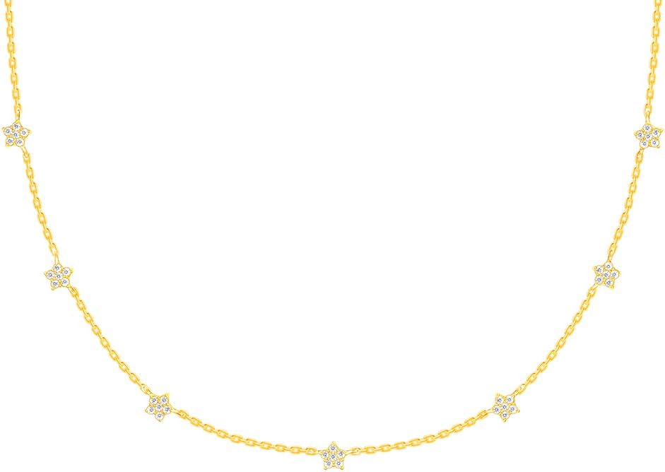 925 Anushka Sharma Golden Star Constellation Necklace |Necklace to Gifts for Women & Girls | With Certificate of Authenticity and 925 Stamp | 6 Months Warranty