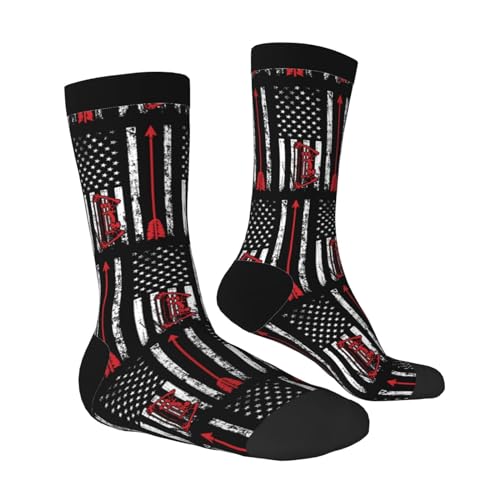 Medias Bandera Estadounidense De Tiro Con Acolchado Calcetines Cómodos Support Calcetines Para Senderismo Baloncesto Yoga