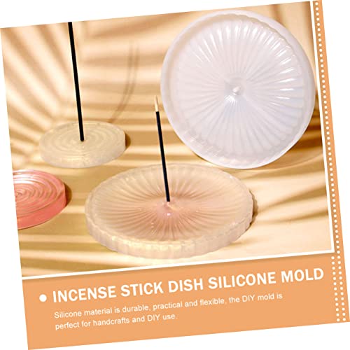 TEHAUX 2 Pçs Molde De Placa De Incenso DIY Artesanato Molde De Silicone Bandeja Redonda Molde De Sil