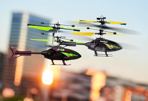 Image of RC Helicopter with Hand Gravity Sensor for Kids Flying Remote Control Toy, Chargeable LED Light & Smart Safety Sensor, Indoor Outdoor Play, for Boys & Girls - Pack of 1 ((blackyellow)