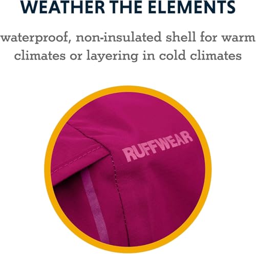 RUFFWEAR Sun Shower Regenponcho, Leichter wasserdichter Regenmantel für Hunde, Größe: X-Large, Hibiscus Pink